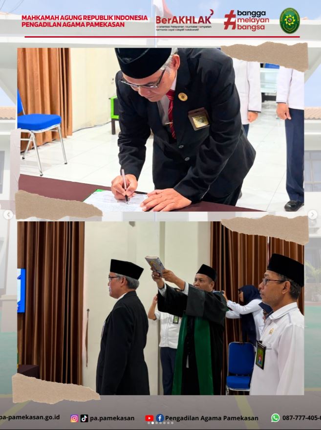 Pengadilan Agama Pamekasan Lantik Buyung Tumanggor SKom sebagai Sekretaris Baru Gantikan Trimo SH MH
